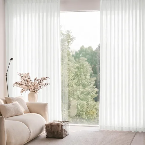 Vista 16 de Cortinas plisadas de lino semitransparentes de 96 pulgadas, filtrado de luz Natural