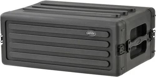 Vista 5 de SKB Estuche Roto Rack 4U Poco Profundo – Protector de equipo de polietileno duradero, apilable, impermeable con pestillos giratorios y patas de goma
