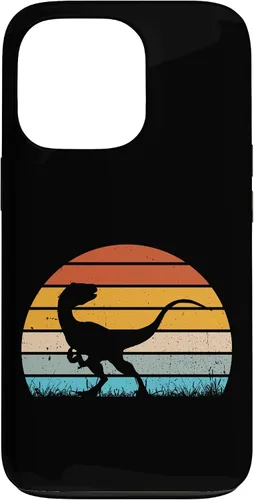 Vista 10 de Retro Sunset Jurassic Velociraptor Dinosaur Case for iPhone 17