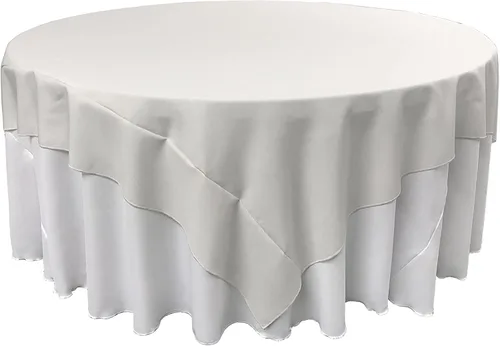 Vista 128 de LA Linen. Mantel cuadrado de popelina de poliéster