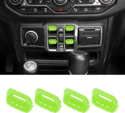 Vista 14 de RT-TCZ - Cubierta decorativa para interruptor de botón de ventana de consola central, accesorios interiores compatibles con Jeep Wrangler JL JLU