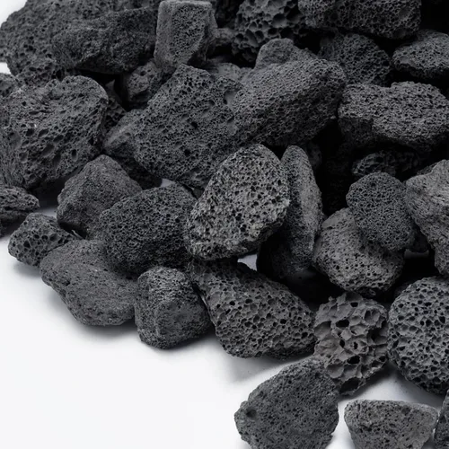 Vista 10 de GASPRO Pequeñas rocas de lava para hoguera, 10 libras, 0.2-0.5 pulgadas Negro