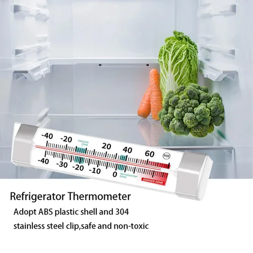Vista 5 de NeilBee - Termómetro para refrigerador y congelador, paquete de 3 termómetros para nevera con clip de acero inoxidable, analógico impermeable