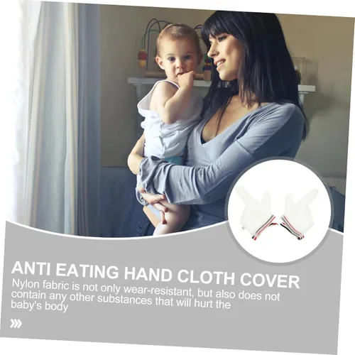 Vista 9 de Protector de pulgar para bebé, guantes para chupar los dedos, cómodos y respetuosos con la piel, color aleatorio