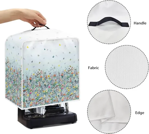 Vista 83 de Funda para cafetera, poliéster, azul, se adapta a la mayoría de máquinas de café estándar, protector resistente al polvo, huellas dactilares Playa