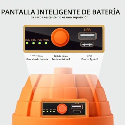 Vista 3 de Linterna LED portátil recargable, 3000 lúmenes, batería externa de 10000 mAh, luces LED para tienda de campaña, luz de campamento impermeable