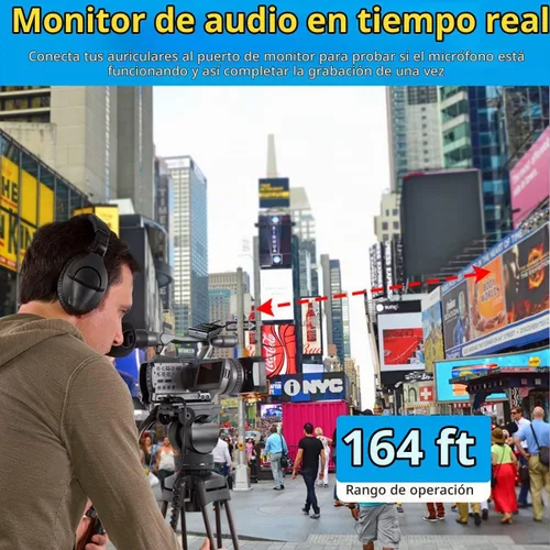 Vista 5 de FULAIM WM500 UHF - Sistema de micrófono inalámbrico Lavalier, micrófono de solapa de 16 canales con transmisor recargable y receptor para grabar