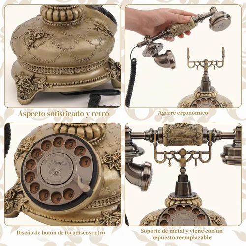 Vista 5 de Teléfono de audio para libro de visitas, capacidad de 32 G, libro de visitas, teléfono de boda, grabación de audio retro, mensaje de voz