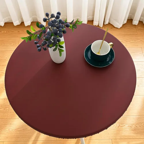 Vista 9 de vctops Mantel redondo de piel sintética 100% impermeable, a prueba de aceite, lavable, protector de mesa lavable al viento para picnic, campamento