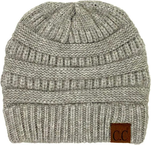 Vista 13 de CC Classic Winter Fall Trendy Chunky Stretchy Cable Knit Beanie Hat 2 tonos púrpura/azul marino