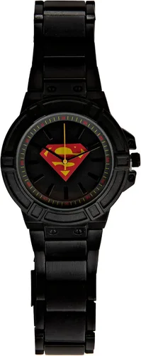 Vista 3 de Accutime Watch DC Comics Superman Classic Symbol - Cara de reloj con correa de metal negra, (no especificada), Negro