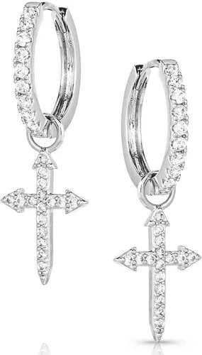 Vista 29 de Montana Silversmiths Pendientes de cruz estilo de vida occidental