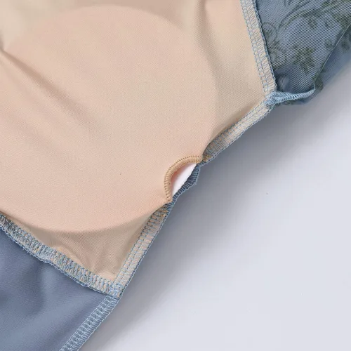 Vista 5 de AFAVOM Leotardos de ballet para mujeres adultas con estampado de flores de mariposa sin espalda, leotardos de gimnasia con brasier y prácticas