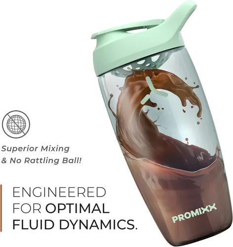 Vista 3 de Promixx Pursuit - Botella mezcladora de proteínas, botella deportiva prémium para mezclas de proteínas y batidos de suplementos, vaso mezclador
