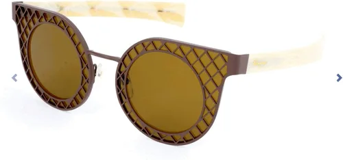 Vista 2 de Salvatore Ferragamo SF 171 204 Marrón Metal Redondo Gafas De Sol Marrón Lente
