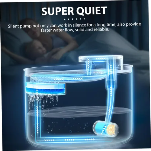 Vista 5 de Alimentador de agua eléctrico automático para mascotas, fuente de consumición para perros y gatos, con filtro, operación silenciosa, luz LED
