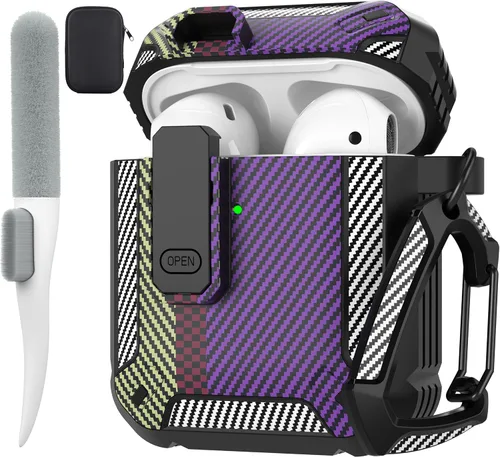 Vista 11 de Maxjoy Funda para AirPods Pro 3 2025, MagSafe compatible con bloqueo automático, funda protectora a prueba de golpes con soporte para teléfono
