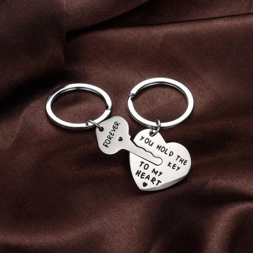 Vista 5 de Regalos de San Valentín para novia, novio, You Hold The Key To My Heart Forever - Llavero para pareja, marido, esposa, amor, llavero, llavero