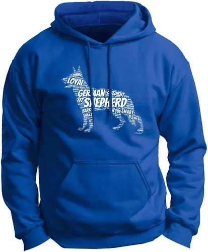 Vista 5 de ThisWear Sudadera con capucha prémium de pastor alemán con texto en inglés "Word Art