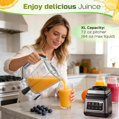 Vista 6 de Jarra de licuadora de 72 oz compatible con licuadora Ninja BN751 BN801