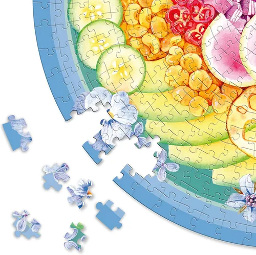 Vista 4 de Ravensburger Circle of Colors: Poke Bowl - Rompecabezas redondo de 500 piezas Tecnología única Softclick Perfecto para adultos y niños