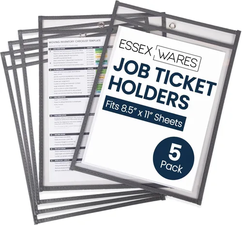 Vista 9 de Essex Wares - Paquete de 5, surtido, soportes para boletos de trabajo, 10 pulgadas de ancho x 13.5 pulgadas de alto - Soportes para boletos