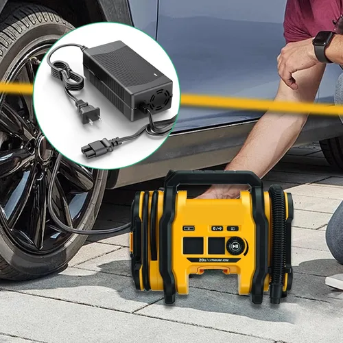 Vista 6 de Cargador de repuesto N557514 de 13.8V para inflador DeWalt compatible con DeWalt DCC020IB 20V adaptador de fuente de alimentación de inflador de aire
