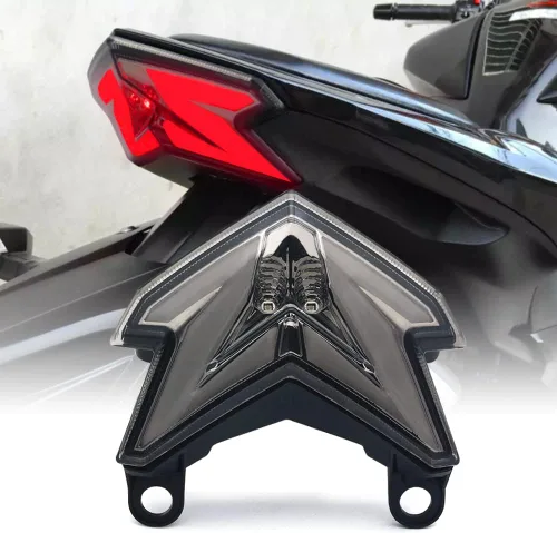 Vista 2 de Luz trasera integrada LED con señal de giro para 2013-2024 Kawasaki Z125 Pro / 2013-2016 ZX-6R 636 Z800 (FUMAR)