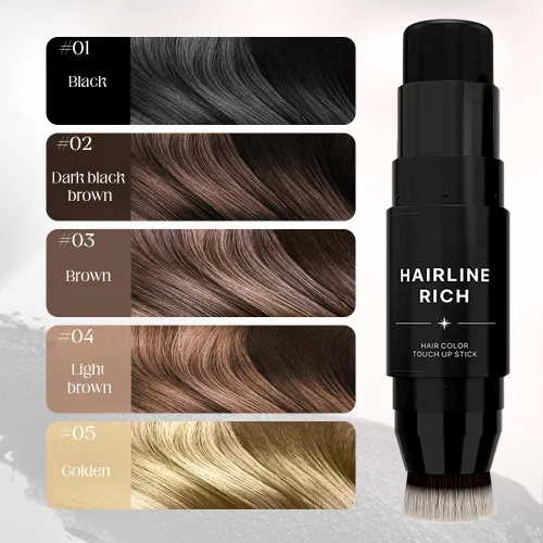 Vista 3 de Barra de retoque de raíz de doble extremo, corrector instantáneo de puntos calvos para cobertura de raíces del cabello, 2 en 1, impermeable, #01