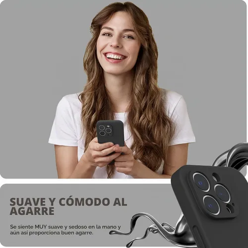 Vista 6 de SURPHY Funda diseñada para iPhone 14 Pro con protector de pantalla, (protección de cámara y forro de microfibra suave), funda de silicona líquida