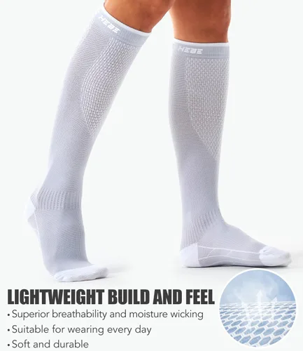 Vista 82 de Paquete de 3 pares de calcetines de compresión médica para mejorar la circulación de mujeres y hombres, para correr, hacer deporte y amamantar