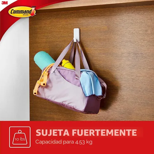 Vista 4 de Command Gancho pesado XL de 10 libras, 2 ganchos de pared y 6 tiras, para colgar sin daños con adhesivo, resistente para colgar, ideal