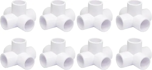 Vista 11 de Litoexpe 4 piezas 1/2" PVC ángulo recto 3 vías montaje Grado de muebles blancos, para estante de bricolaje y marco de almacenamiento