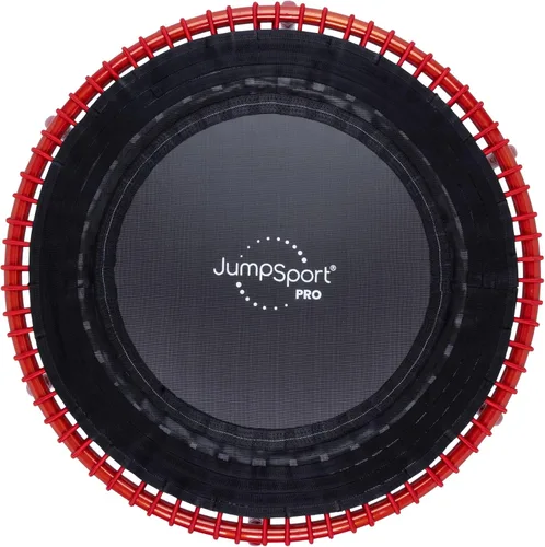 Vista 10 de JumpSport 350 PRO - Trampolín de fitness resistente para interiores, 39 pulgadas, 36 cordones elásticos EnduroLast de alta calidad, rebote