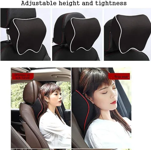 Vista 7 de Paquete de 2 almohadas para el cuello del asiento del automóvil, almohada de apoyo para la cabeza del cuello para aliviar la fatiga del cuello