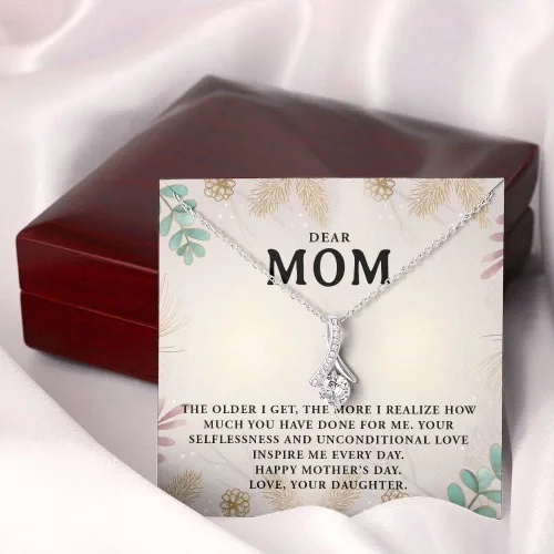 Vista 2 de Kreativfy Feliz día de la madre, colgante para mamáfutura mamá, cumpleaños, collar con tarjeta de mensaje, joyería, colgante de plata, ideas