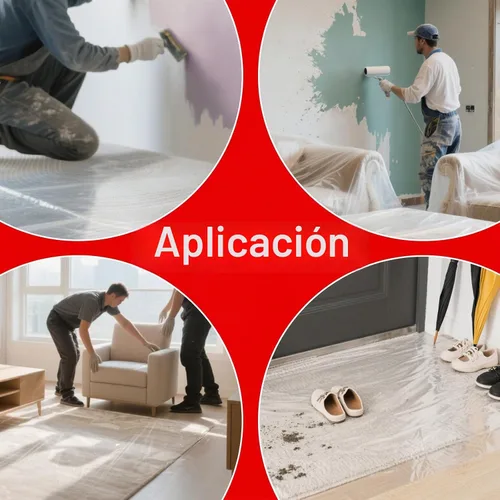 Vista 6 de WELSTIK Protector de alfombra transparente de 24 pulgadas x 200 pies de un solo rollo. Protector de alfombras de plástico resistente y limpio
