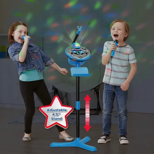 Vista 13 de VTech Kidi Star - Máquina de karaoke de lujo, 2 micrófonos con adaptador de CA, color rosa Azul