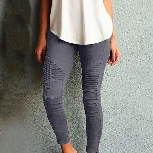 Vista 2 de GOKKILRW Jeggins - Pantalones de mezclilla ajustados para mujer, de cintura alta, ajustados, sin botones, elásticos, suaves, de mezclilla