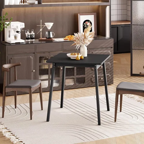 Vista 4 de Mesa de Comedor de Bambú HOOBRO, Mesa de Comedor Cuadrada para 2, Mesa de Cocina de 27.6" para Espacios Pequeños, Mesa de Escribir, Fácil de Montar