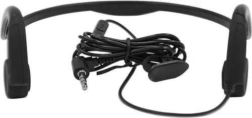 Vista 2 de Auriculares con cable de conducción ósea con micrófono de cancelación de ruido, conector de 0.138 in, resistentes al sudor, para ciclismo, correr