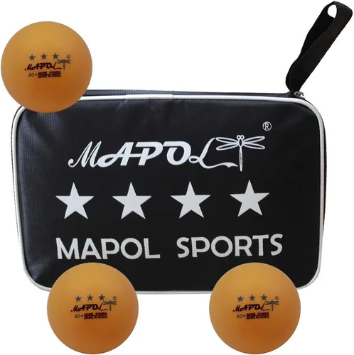 Vista 7 de MAPOL 4 Star paletas de ping pong profesional/entrenamiento avanzado con funda para transportar (2 piezas)