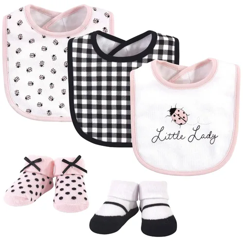 Vista 32 de Hudson Baby Conjunto de babero y calcetines unisex de algodón para bebé, Tamaño único Chica Calabaza