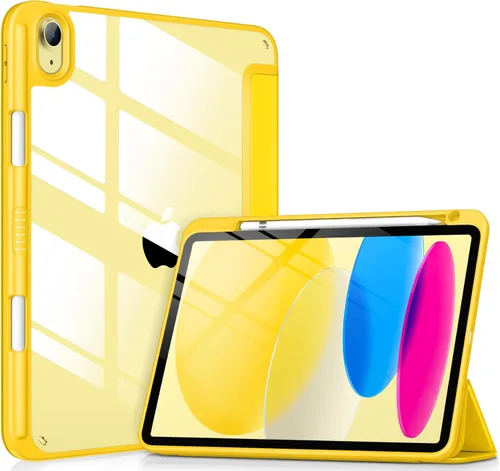 Vista 15 de DTTOCASE - Funda para iPad de 10.ª generación de 2022, 10.9”, reverso transparente y marco de poliuretano termoplástico antigolpes