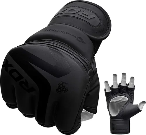 Vista 7 de RDX Guantes MMA de piel maya real de alta calidad, guantes de combate y agarre para artes marciales mixtas para entrenamiento, guantes de lucha