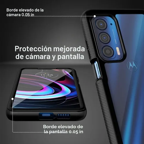 Vista 4 de Funda compatible con Motorola Edge 5G UW, protector de pantalla integrado de cuerpo completo, a prueba de golpes, ajuste delgado, funda protectora