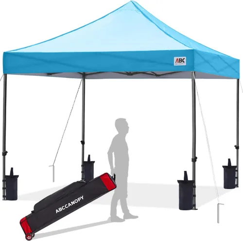 Vista 15 de ABCCANOPY Toldo Desplegable – Carpa/Toldo Portátil para Patio Exterior de 8 x 8 Pies, Resistente para Patio Trasero y Terraza con 4 Sacos de Arena