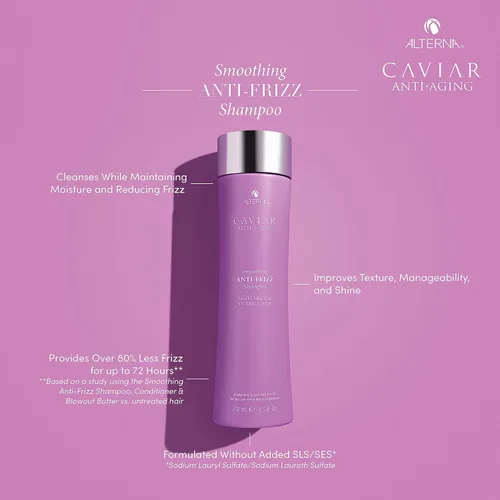 Vista 2 de CAVIAR Champú antienvejecimiento antiencrespamiento Para cabello medio y grueso Suaviza el cabello, domina el encrespamiento Sin sulfatos