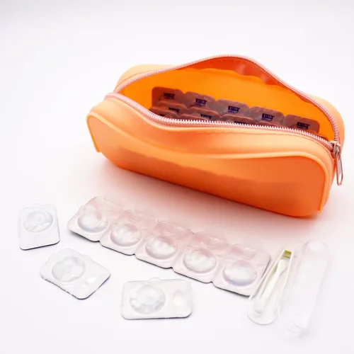 Vista 8 de P-40 organizador diario para lentes de contacto, estuche de viaje diario para lentes de contacto, dispensador de lentes de contacto desechable