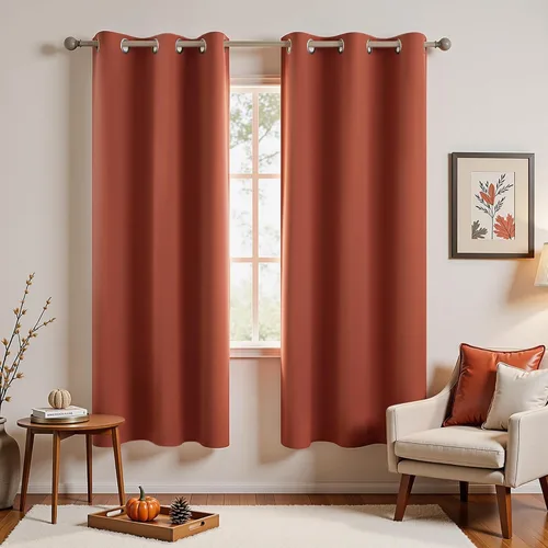 Vista 35 de KOUFALL Cortinas de Baño Aqua para Ventana, Juego de 2 Paneles Decoración Costera Cortinas Cortas Opacas para Ventana Pequeña de Cocina Puerta